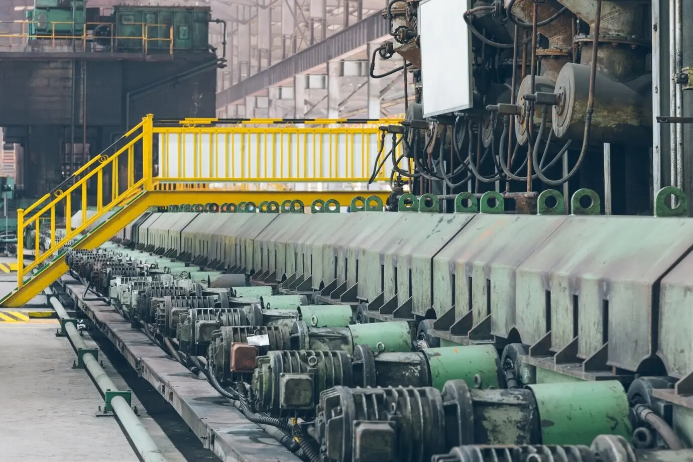 View of the interior of a steel factory